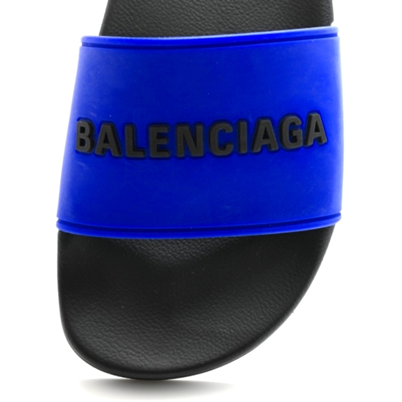 BALENCIAGA- Rubber Logo Womens Pool Slide Sandals - Picture 7 of 9
